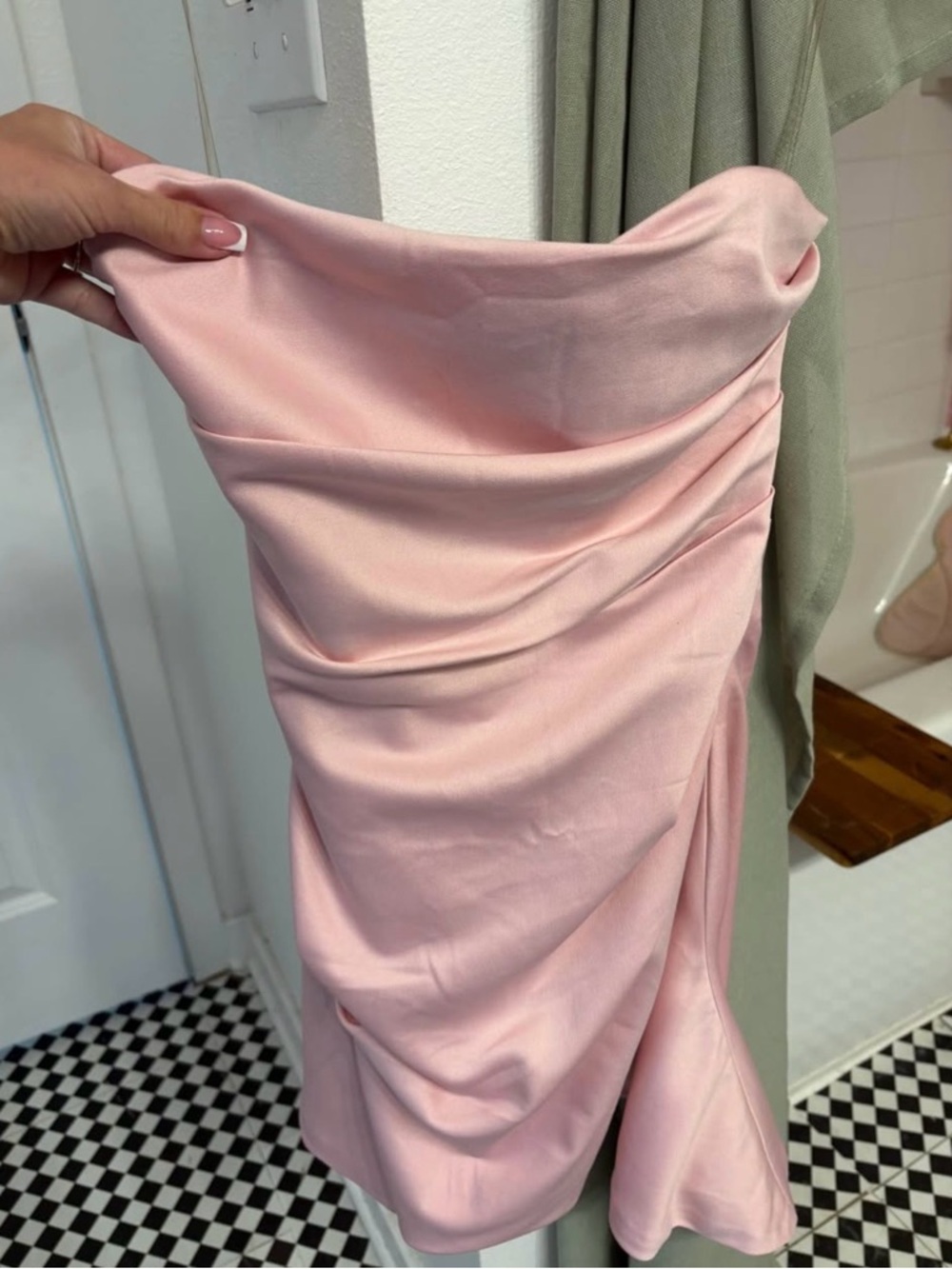 House of CB Pink Strapless Mini Dress